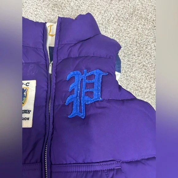 Ralph Lauren County Riders & Jockey Club Girls Reversible Puffy Vest Purple 4T - Picture 5 of 10